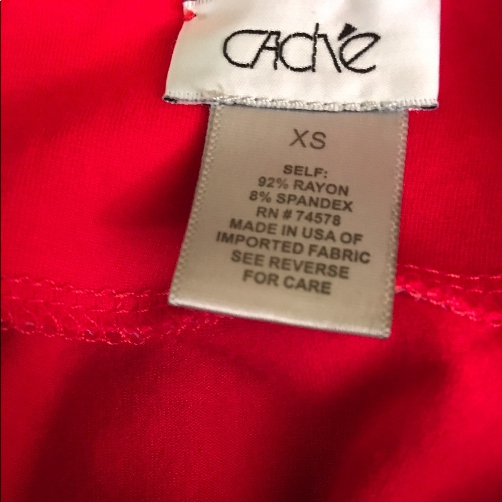 Cache Pleated Mini Red Ruched Skirt size XSP - Picture 6 of 10